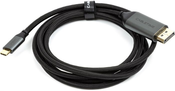 Кабель Cabletime USB Type-C - DisplayPort (M/M), 4K, Ultra HD, 1.8м, V1.2, Black (CA913305)