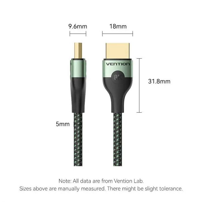 Кабель Vention HDMI - HDMI V 2.1 (M/M), 2 м, Green (ALOGH)