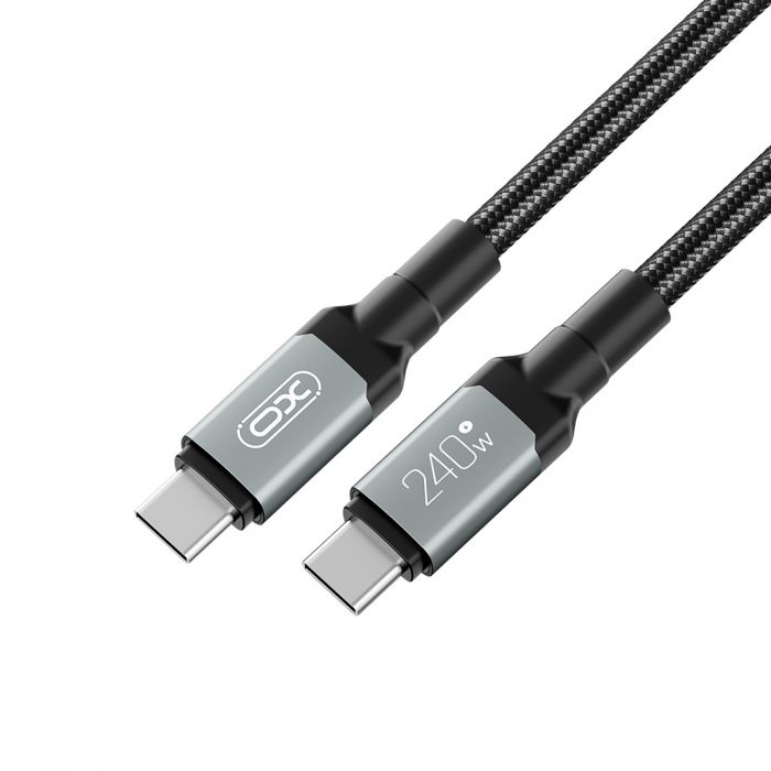 Кабель XO USB Type-C - USB Type-C (M/M), 5А, 240W, 2 м, Black (NB-Q264B-CC.black)