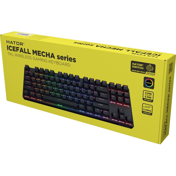 Клавіатура Hator Icefall Mecha TKL Wireless Rainbow Black (HTK287UA)