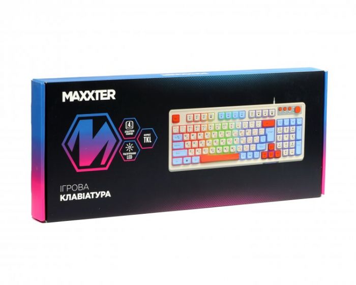 Клавiатура Maxxter KBG-3C01-UA White