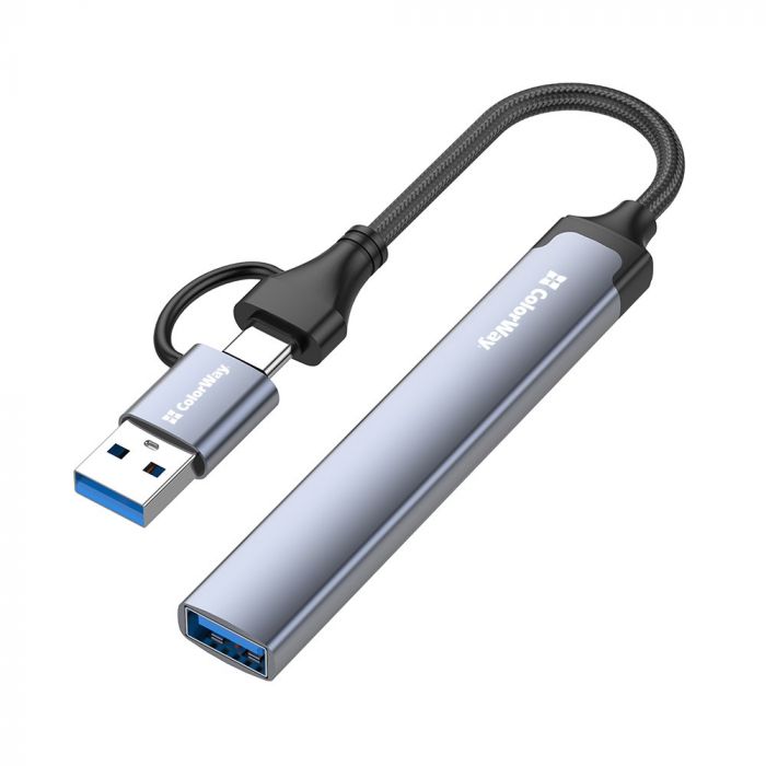 USB-хаб СolorWay USB Type-A/USB Type-C 4-в-1 (CW-HUB06)