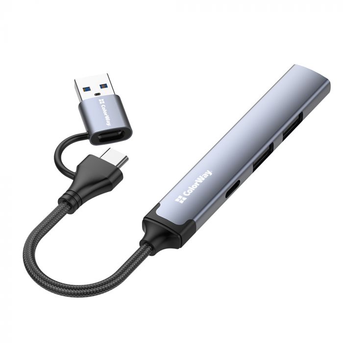 USB-хаб СolorWay USB Type-A/USB Type-C 4-в-1 (CW-HUB06)