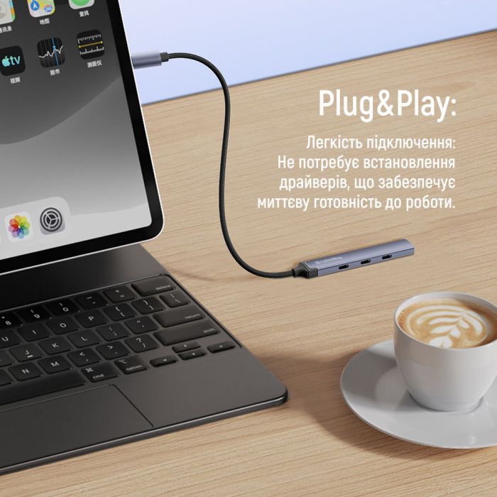 USB-хаб СolorWay USB Type-C 4-в-1 (CW-HUB07)