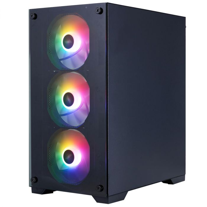 Корпус 1stPlayer X2-M-BK-4F7 Black без БЖ