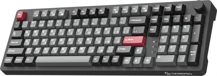 Клавіатура бездротова GamePro Asgard Drakkar Keychron Super Red Switch Black (MK305BK)