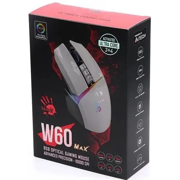 Миша Bloody W60 Max Panda White