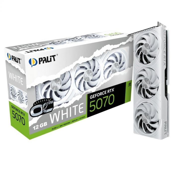 Відеокарта GF RTX 5070 12GB GDDR7 White OC Palit (NE75070U19K9-GB2050W)