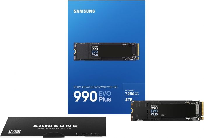Накопичувач SSD  4ТB Samsung 990 EVO Plus M.2 2280 PCIe 5.0 x2 NVMe V-NAND TLC (MZ-V9S4T0BW)