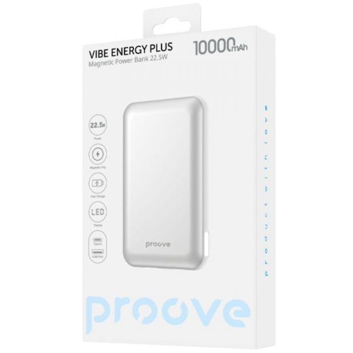 Універсальна мобільна батарея Proove Vibe Energy Plus 22.5W 10000mAh White/Gold (PBVE15012202)