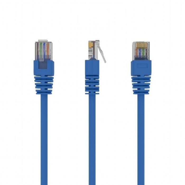 Патч-корд UTP Cablexpert (PP12-3M/B) cat.5Е, литий, 50u штекер із засувкою, 3м, синій