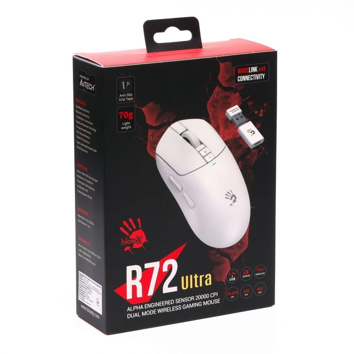 Миша бездротова Bloody R72 Ultra White