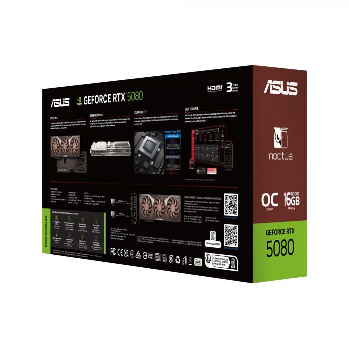 Відеокарта GF RTX 5080 16GB GDDR7 Noctua OC Asus (RTX5080-O16G-NOCTUA)
