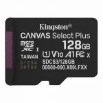Карта пам`яті MicroSDXC 128GB UHS-I Class 10 Kingston Canvas Select Plus R150MB/s + SD-адаптер (SDCS3/128GB)