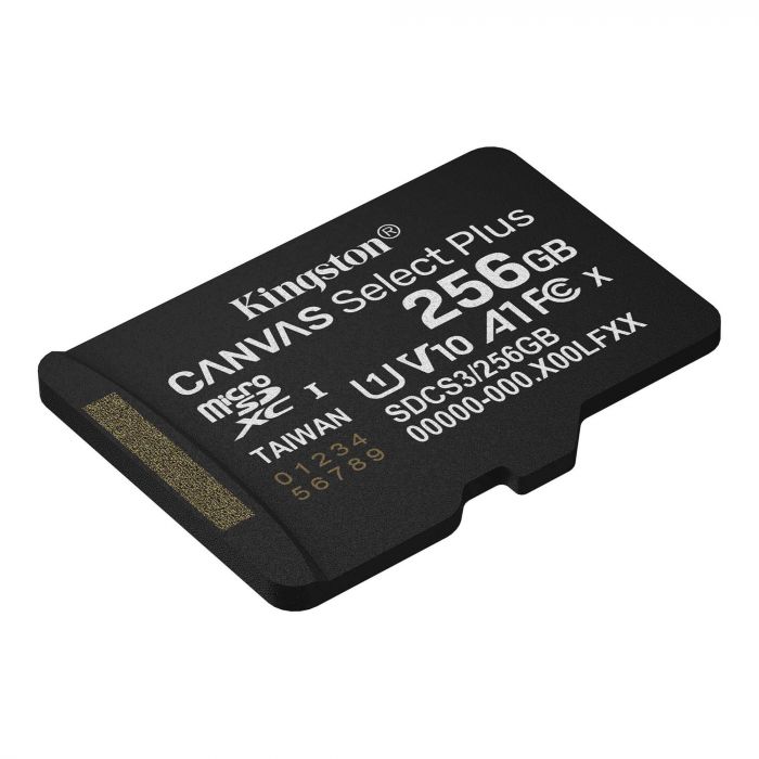 Карта пам`яті MicroSDXC 256GB UHS-I Class 10 Kingston Canvas Select Plus R150MB/s + SD-адаптер (SDCS3/256GB)