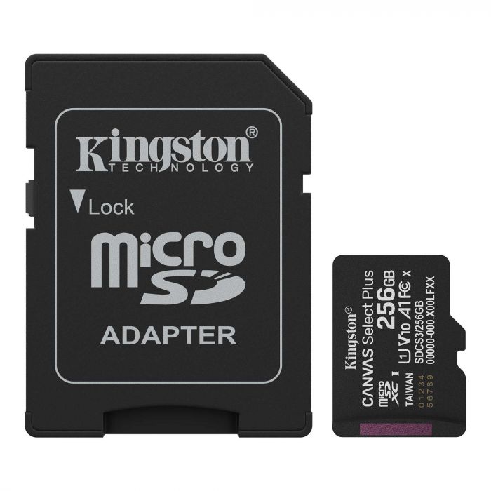 Карта пам`яті MicroSDXC 256GB UHS-I Class 10 Kingston Canvas Select Plus R150MB/s (SDCS3/256GBSP)