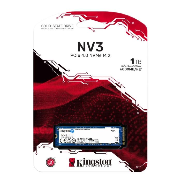 Накопичувач SSD 1TB M.2 NVMe Kingston NV3 M.2 2280 PCIe Gen4.0 x4 (SNV3S/1000G)