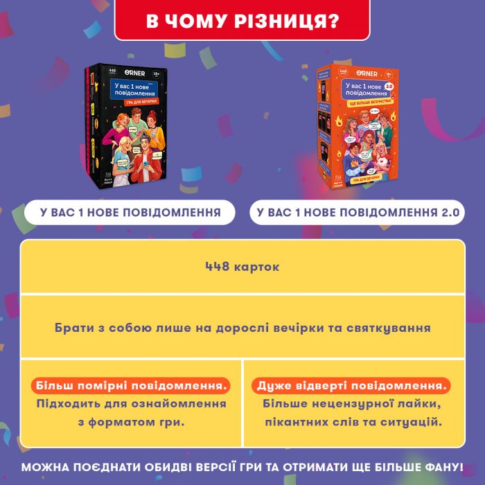 Гра для компанії Orner У вас 1 нове повідомлення 2.0 (orner-3016)