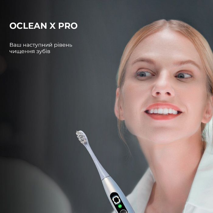 Розумна зубна електрощітка Oclean X Pro Digital Electric Toothbrush Glamour Silver (6970810552560)