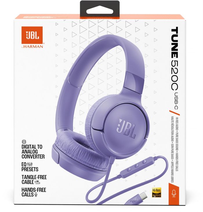 Гарнiтура JBL Tune 520C Purple (JBLT520CPUR)