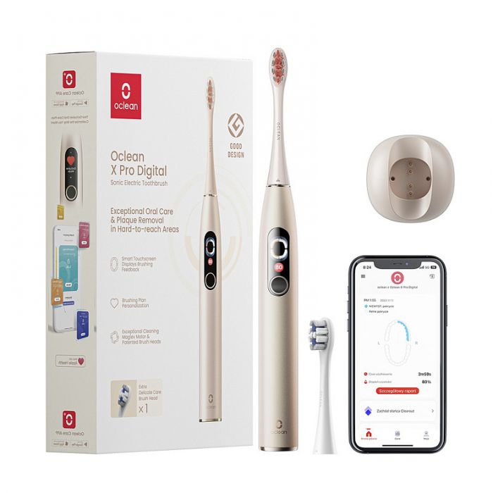 Розумна зубна електрощітка Oclean X Pro Digital Electric Toothbrush Champagne Gold (6970810552553)