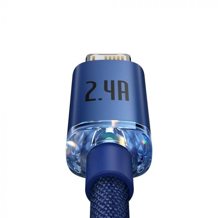 Кабель Baseus Crystal Shine USB - Lightning (M/M), 2.4A, 2 м Blue (CAJY000103)
