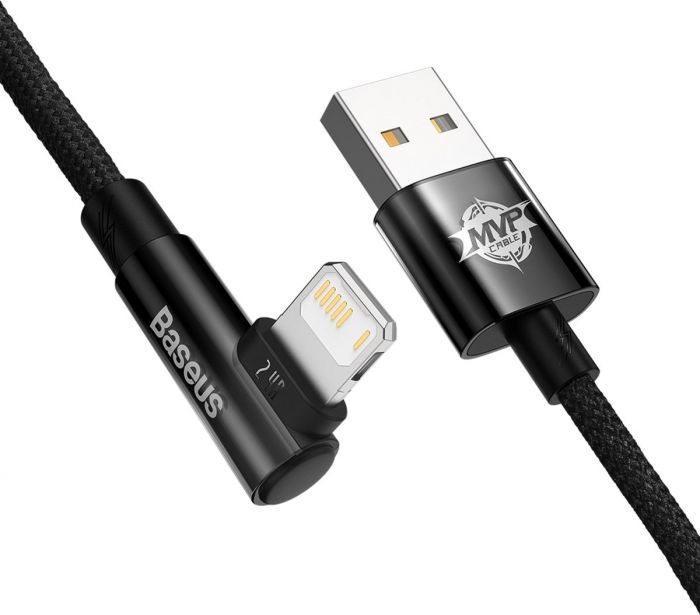 Кабель Baseus MVP 2 USB - Lightning (M/M), 2.4A, 1 м Black (CAVP000001)