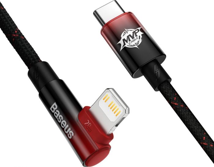 Кабель Baseus MVP 2 USB Type-C - Lightning (M/M), 20W, 2 м Black/Red (CAVP000320)