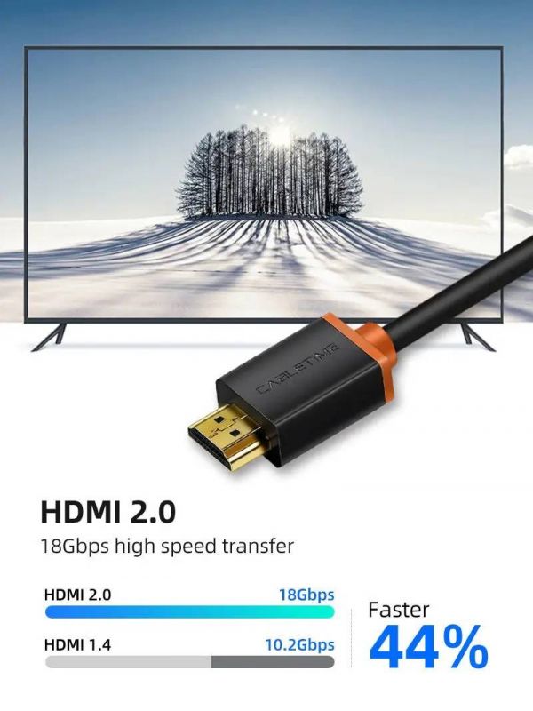 Кабель Cabletime HDMI - HDMI V 2.0 (M/M), 2 м, Black (CH23L)