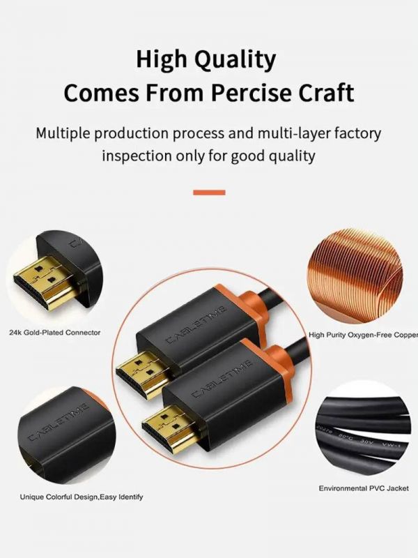 Кабель Cabletime HDMI - HDMI V 2.0 (M/M), 2 м, Black (CH23L)