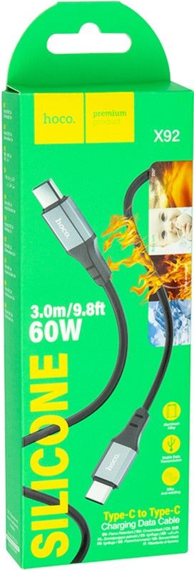 Кабель Hoco X92 USB Type-C - USB Type-C (M/M), 60W, 3 м, Black (CA913930)