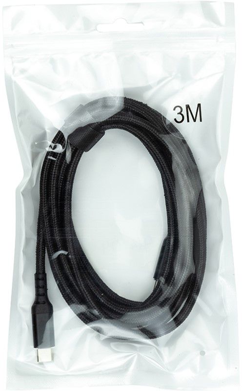 Кабель San Guan USB Type-C - USB Type-C (M/M) PD 60W, 3 м, Black (CA914104)