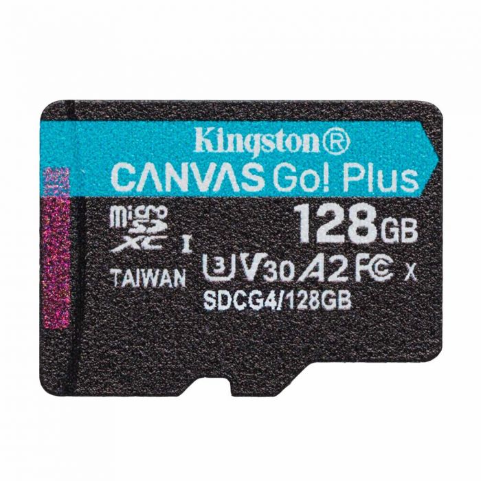 Карта пам`яті MicroSDXC  128GB UHS-I/U3 Class 10 Kingston Canvas Go! Plus R200/W200MB/s (SDCG4/128GBSP)
