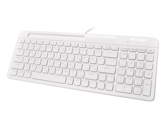 Клавiатура Maxxter KB-01W-UA White