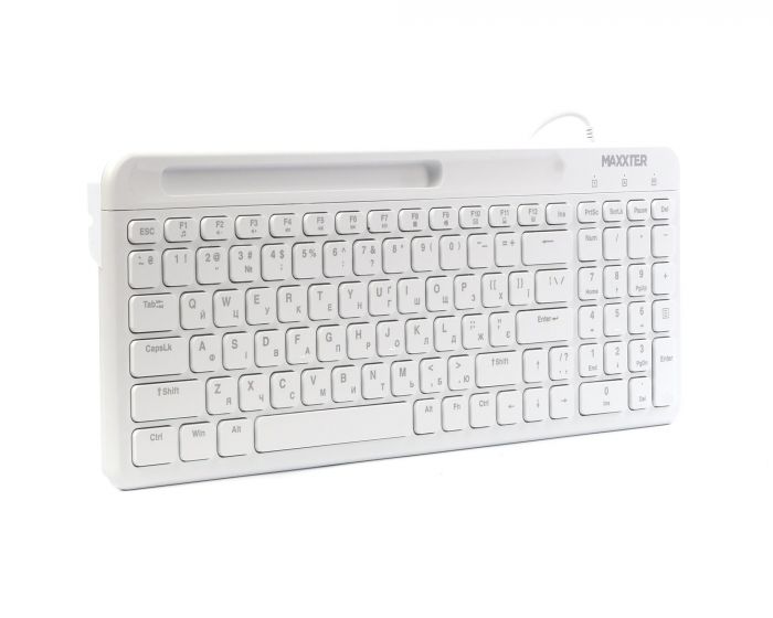 Клавiатура Maxxter KB-01W-UA White