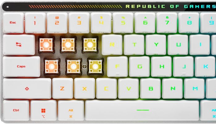 Клавіатура бездротова Asus ROG Falchion RGB WL BT White (90MP03EC-BKMA10)