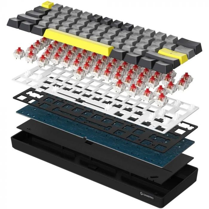 Клавіатура бездротова GamePro MK130G Pro Outemu Red Switch Hot-Swap RGB Black 