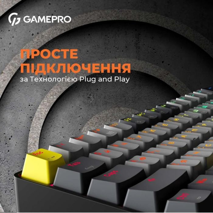 Клавіатура бездротова GamePro MK130G Pro Outemu Red Switch Hot-Swap RGB Black 