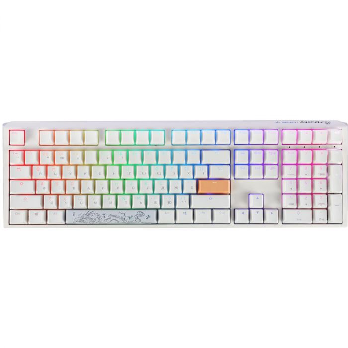 Клавіатура Ducky One 3 Cherry MX Blue RGB UA USB White (DKON2108ST-CUAPXPWWWSC1)
