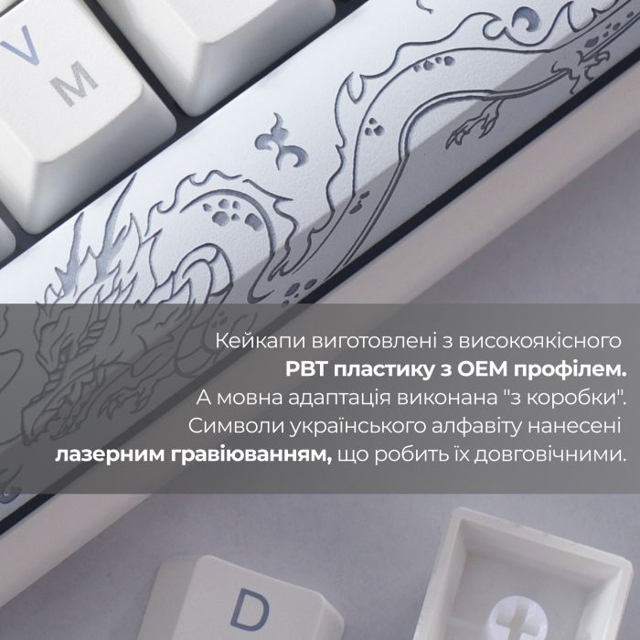 Клавіатура Ducky One 3 Cherry MX Blue RGB UA USB White (DKON2108ST-CUAPXPWWWSC1)