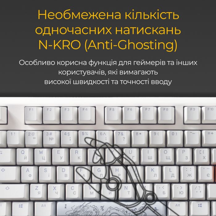 Клавіатура Ducky One 3 Cherry MX Blue RGB UA USB White (DKON2108ST-CUAPXPWWWSC1)