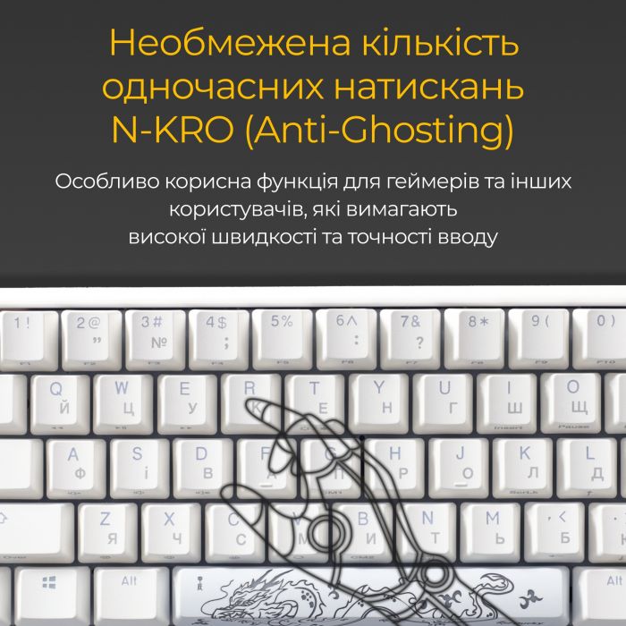 Клавіатура Ducky One 3 Mini Cherry MX Brown RGB UA USB White (DKON2161ST-BUAPXPWWWSC1)