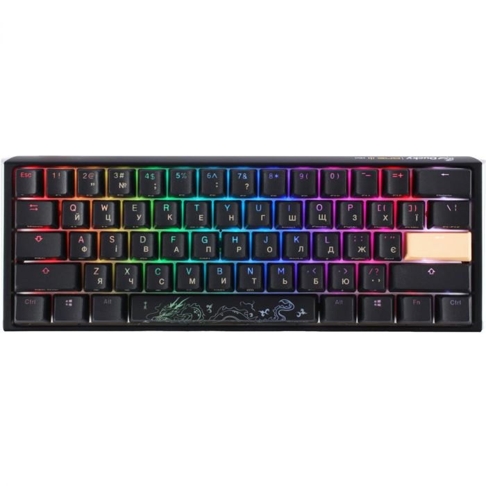 Клавіатура Ducky One 3 Mini Cherry MX Red RGB UA USB Black (DKON2161ST-RUAPXCLAWSC1)