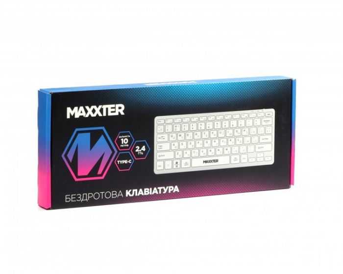 Клавiатура бездротова Maxxter KBW-C01S-UA Silver