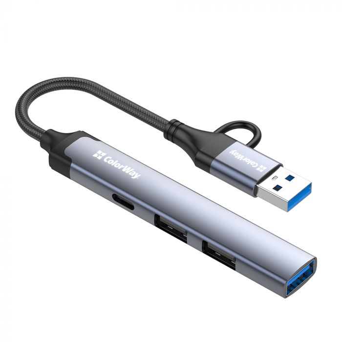 USB-хаб СolorWay USB Type-A/USB Type-C 4-в-1 (CW-HUB06)