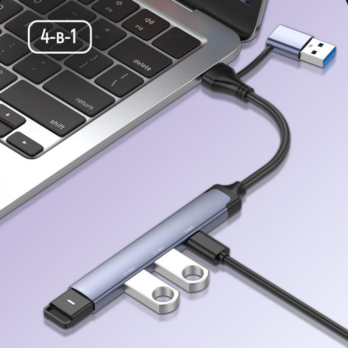 USB-хаб СolorWay USB Type-A/USB Type-C 4-в-1 (CW-HUB06)