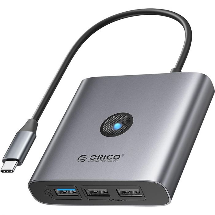 USB-хаб Orico FAX3-5P-GY-EP USB Type-C 3-в-1 Grey (CA914227)