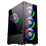 Корпус 1stPlayer V2-A-BK-4F1 Black без БЖ