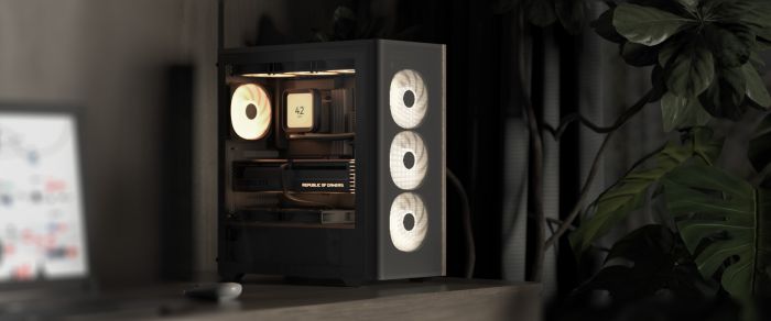 Корпус AeroCool D501A-G-BK-v2 (ACCM-DS01043.11) Black без БЖ