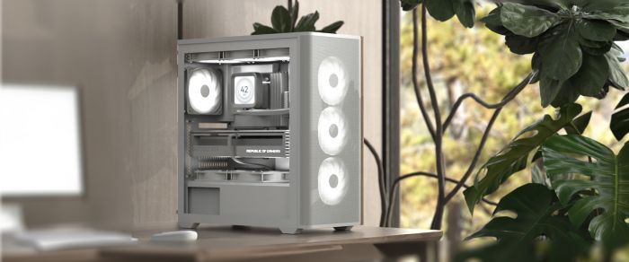 Корпус AeroCool D501A-G-WT-v2 (ACCM-DS01043.21) White без БЖ